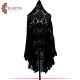 Hand-knitted Black Wool Women Scarf 