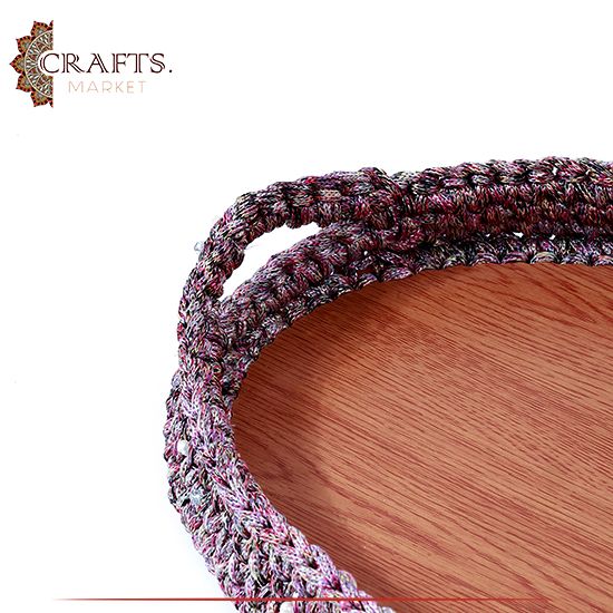 Handmade Multi-Color Crochet Tray