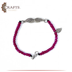 Handmade Beads Women Anklet with Wings Pendant 