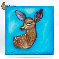 Hand-Painted Acrylic Drawing Wall Art in a  Gazelle Design