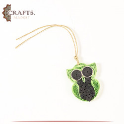 Handmade Quilling art Key chain in an Owl Design	