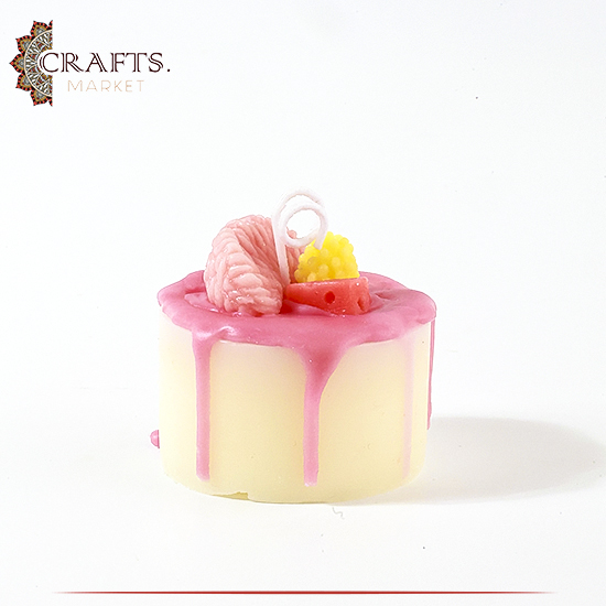Handmade Pink Cake-Shaped Candle