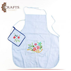 Hand-embroidery Fabric Kitchen Apron Set 2PCS