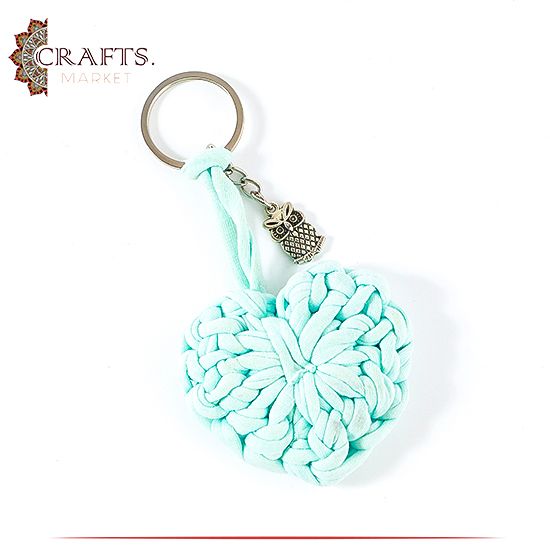 Handmade Crochet Key chain with a Heart Design