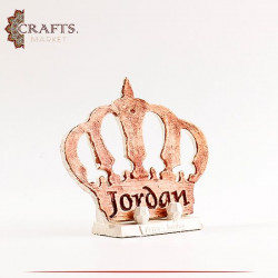 ديكور طاولة من العظم الصناعي مصنوع يدويا بتصميم تاج الأردن