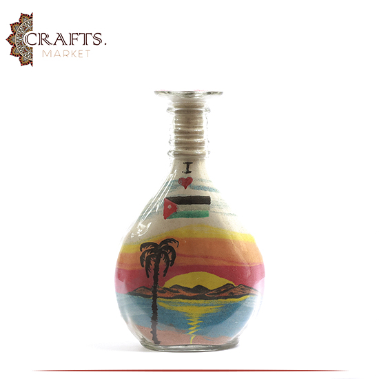 Handmade Natural Sand Art Glass Souvenir in a Gulf of Aqaba