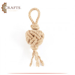 Handmade Beige Rope Key Chain in a Monkey Fists Design