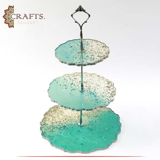 Handcrafted Three-tiered Resin Serving Tray