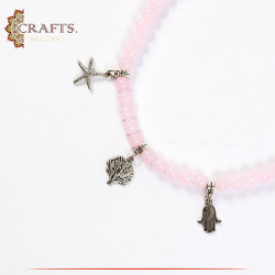 Handmade Light Pink Beads Women's Necklace