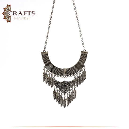 Handmade Silver Metal Women Necklace in a Gypsy Design