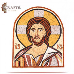 Handcrafted Mosaic Wall Art in a "Jesus" Design