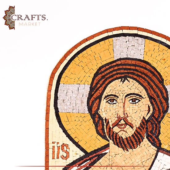 Handcrafted Mosaic Wall Art in a Jesus Design
