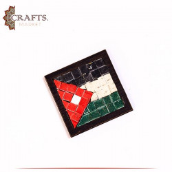 Handcrafted Mosaic Fridge Magnet in a "Jordan Flag" Design
