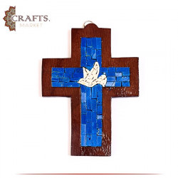 Handcrafted Mosaic Wall Hanging in a Cross Design