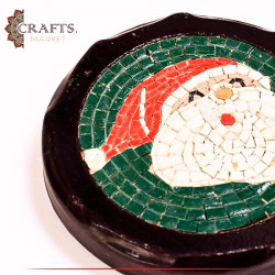 Handcrafted Mosaic Wall Hanging in a Santa Clause Design