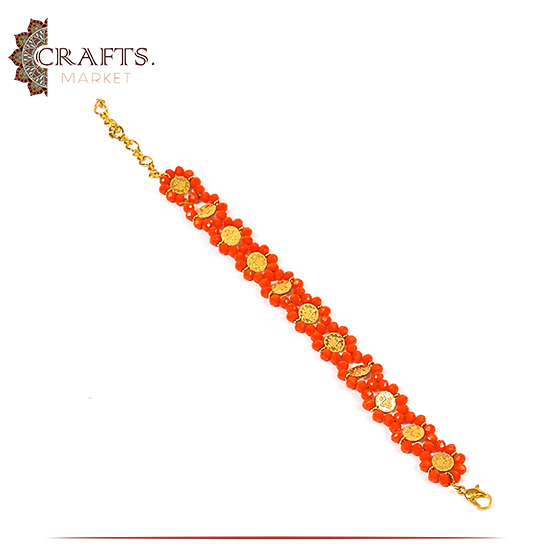 Handmade Orange Crystal Women Bracelet