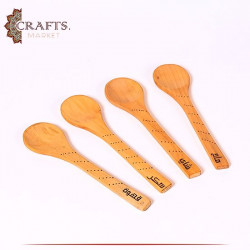 Pyrography Art Wooden Spoon Set, 4 pieces