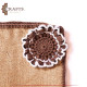 Hand-Embroidered Burlap Tablecloth with Flowers design