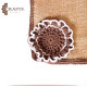 Hand-Embroidered Burlap Tablecloth with Flowers design