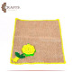 Hand-Embroidered Burlap Tablecloth with Flowers design Hand-Embroidered Burlap Tablecloth with Flowers design