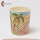 Handmade Clay Cup with Palm Design