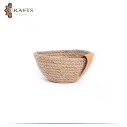 Handmade Beige Straw Basket Set, 2PCs