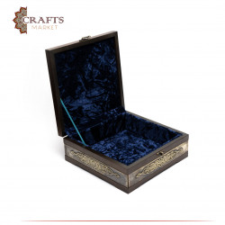 Wooden box decorated with Copper with metal lock