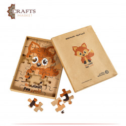 Handmade Wooden puzzle game Red Fox