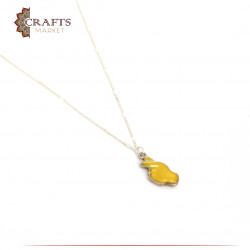 Hand shaped necklace yellow color