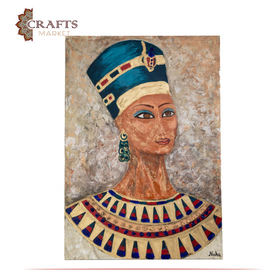 Hand-painted painting of Nefertiti