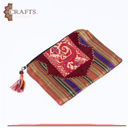 Hand-Embroidered Fabric Women's Handbag in Heritage Design 