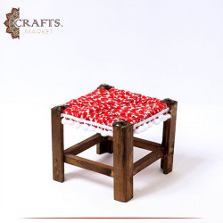 Handmade Miniature Wood Table Desk Decor in Shemagh Design 