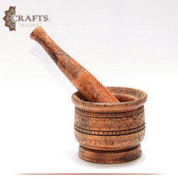 Handcrafted Brown Mortar Natural Walnut Wood