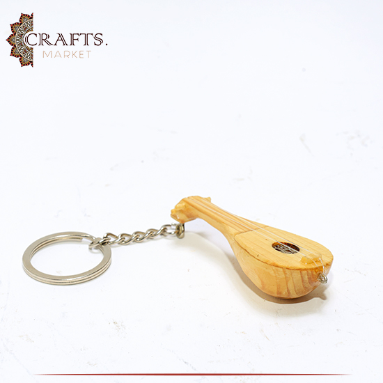 علاقة مفاتيح خشبية مصنعة يدويا لون بني بتصميم عود 