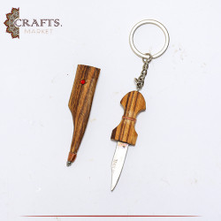 Handmade Wooden Key Chain Mini Dagger Design 