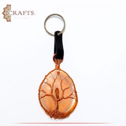 Handcrafted Copper Key Chain " Tree of Life " Design 