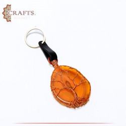 Handcrafted Copper Key Chain " Tree of Life " Design 