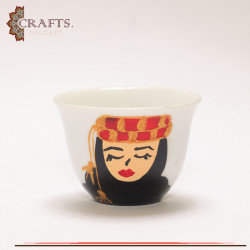 Handmade Porcelain Coffee Cup Set with Arabic Design 12PCS