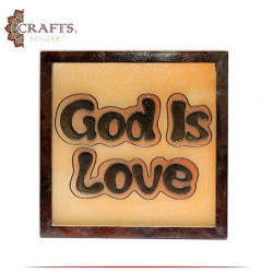 Hand-Painting On Glass  Wall Art with  God Is Love  Design