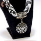 Handmade Women Necklace with Al-Hatta design decorated with a metal pendant