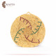 Handmade Round Straw Wall Hanging Decorated with a Flower desig