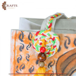 Handmade Linen Women's Tote Bag with "Tiger Eye" design