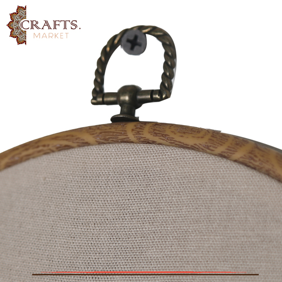 Handcrafted Beige Linen Round Embroidery Hoop in Reading lover Design 