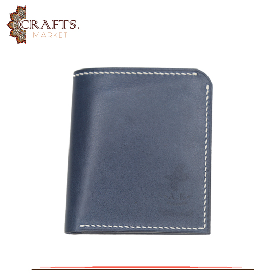 Handmade Navy Genuine Leather Men's Wallet