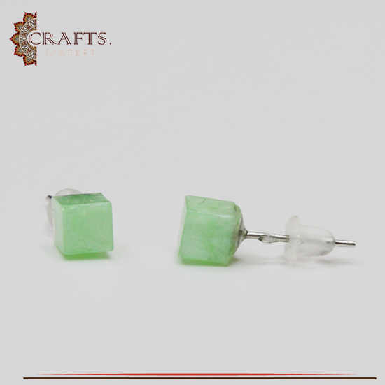 Handmade Light Green Resin Earrings
