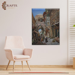 Hand Drawing Oil Colors Painting  Path Of Pain Of Jerusalem   Design