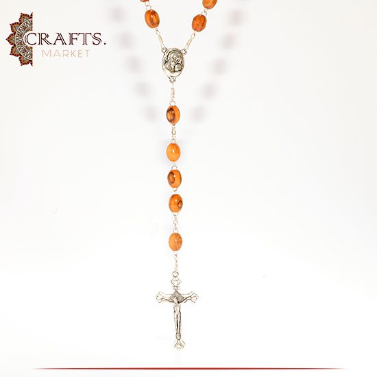 Handmade Olive Wood Cross Rosary
