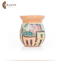 Handmade Multi-Color Clay Essential Oil Burner with a village design