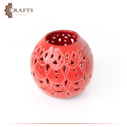Handmade Red Clay Openwork Vase