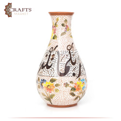 Handmade Multi-Color Clay Vase with a فبأي آلاء ربكما تكذبان Design